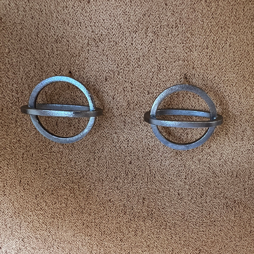 Oxidized Atom earrings