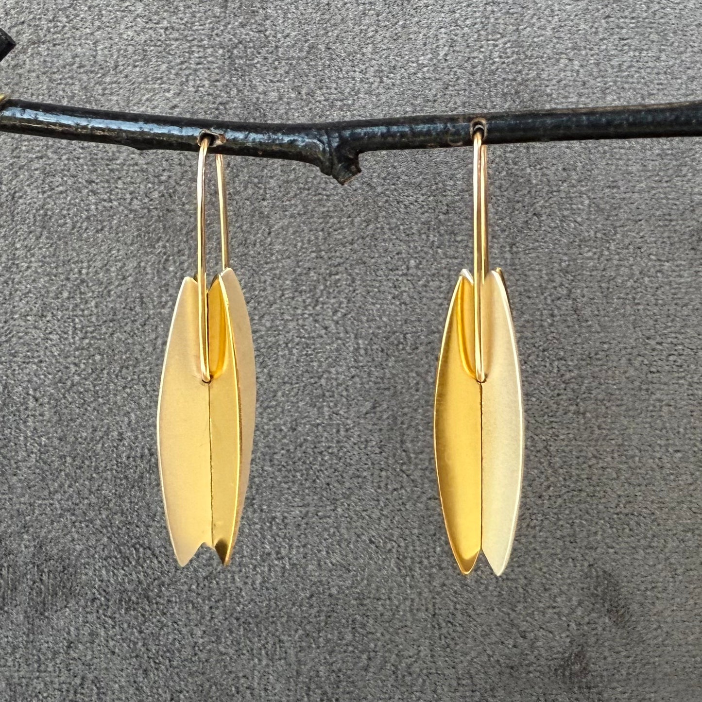Silver and 18K plated Sterling "Doubles" lantern shaped earrings