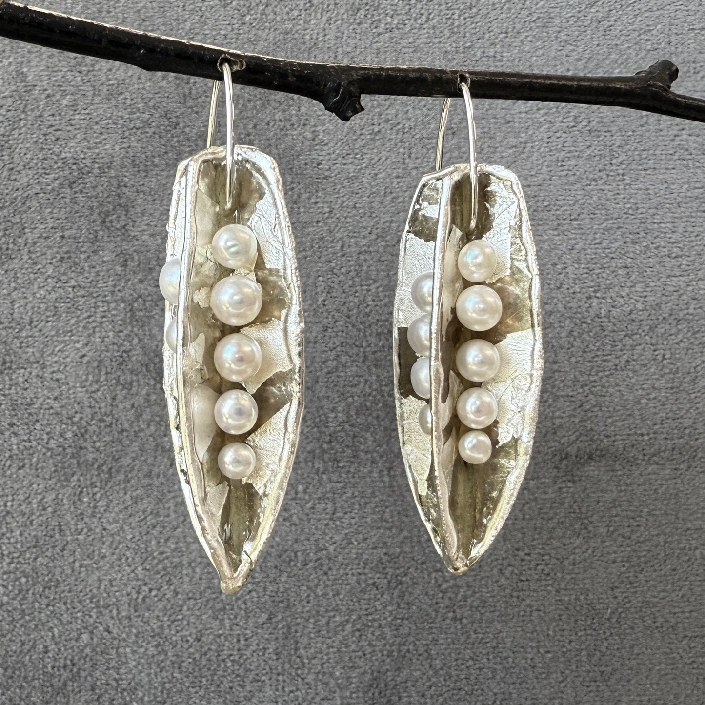 Large All-Silver White Pearl Mica Pods