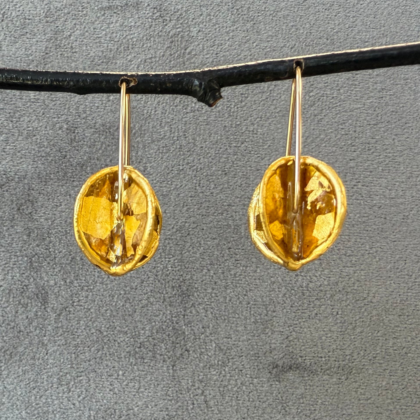 Small Mica Double Circles with Gold Leaf