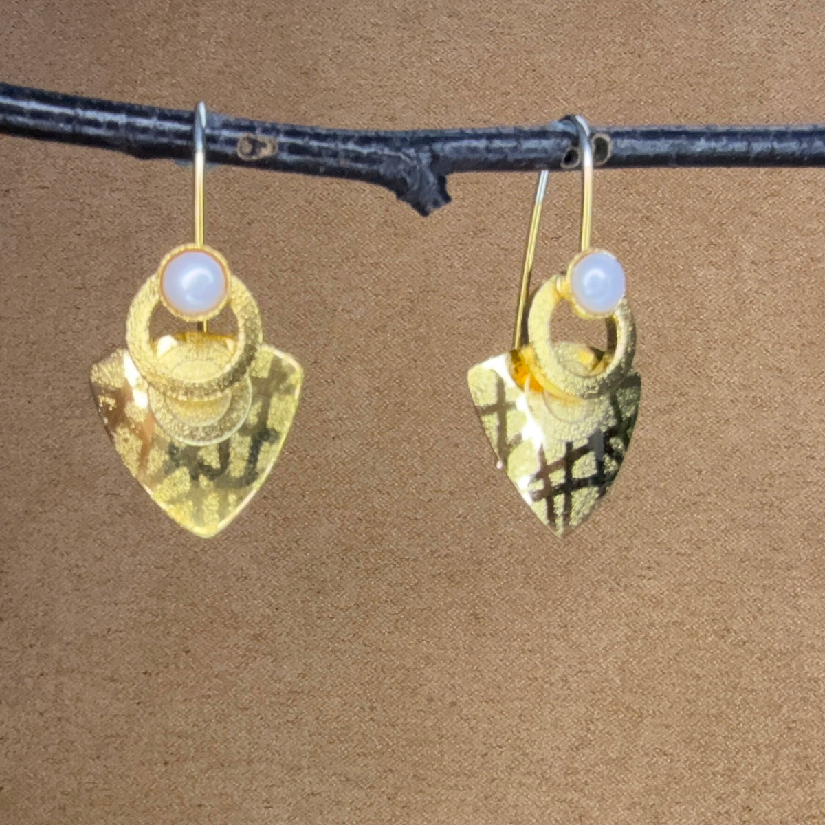 Vermeil French Loop earrings with Pearls