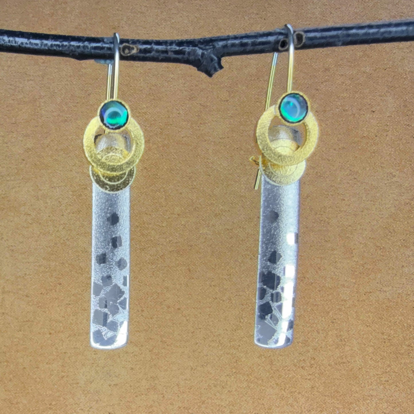French Loop Sterling earrings with Paua Shell