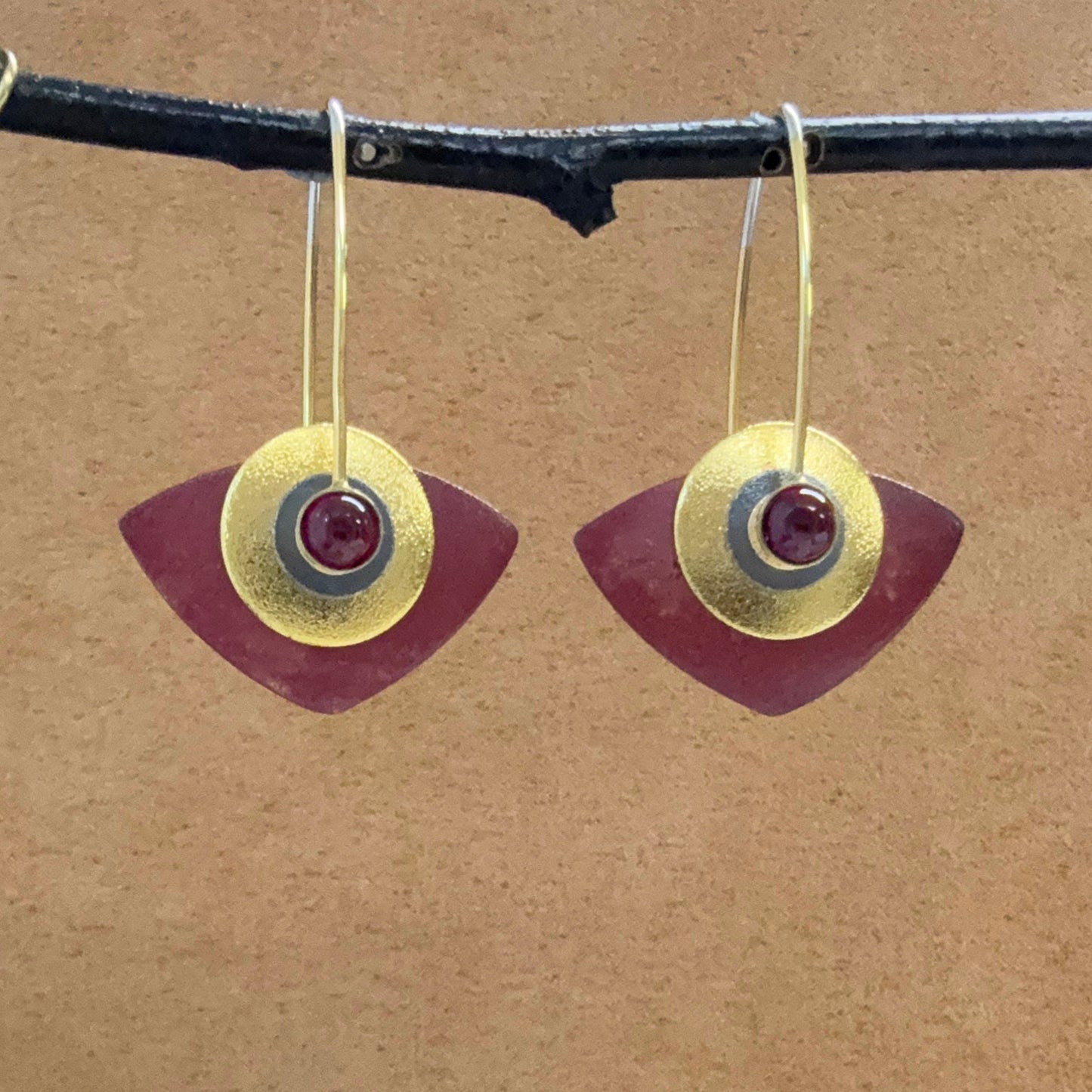 "Raku" Manta Shaped earrings