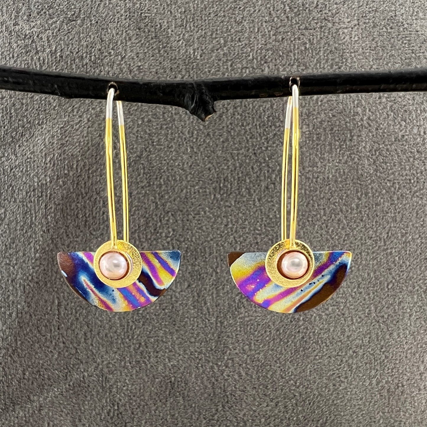 Tiny Half Round Earrings