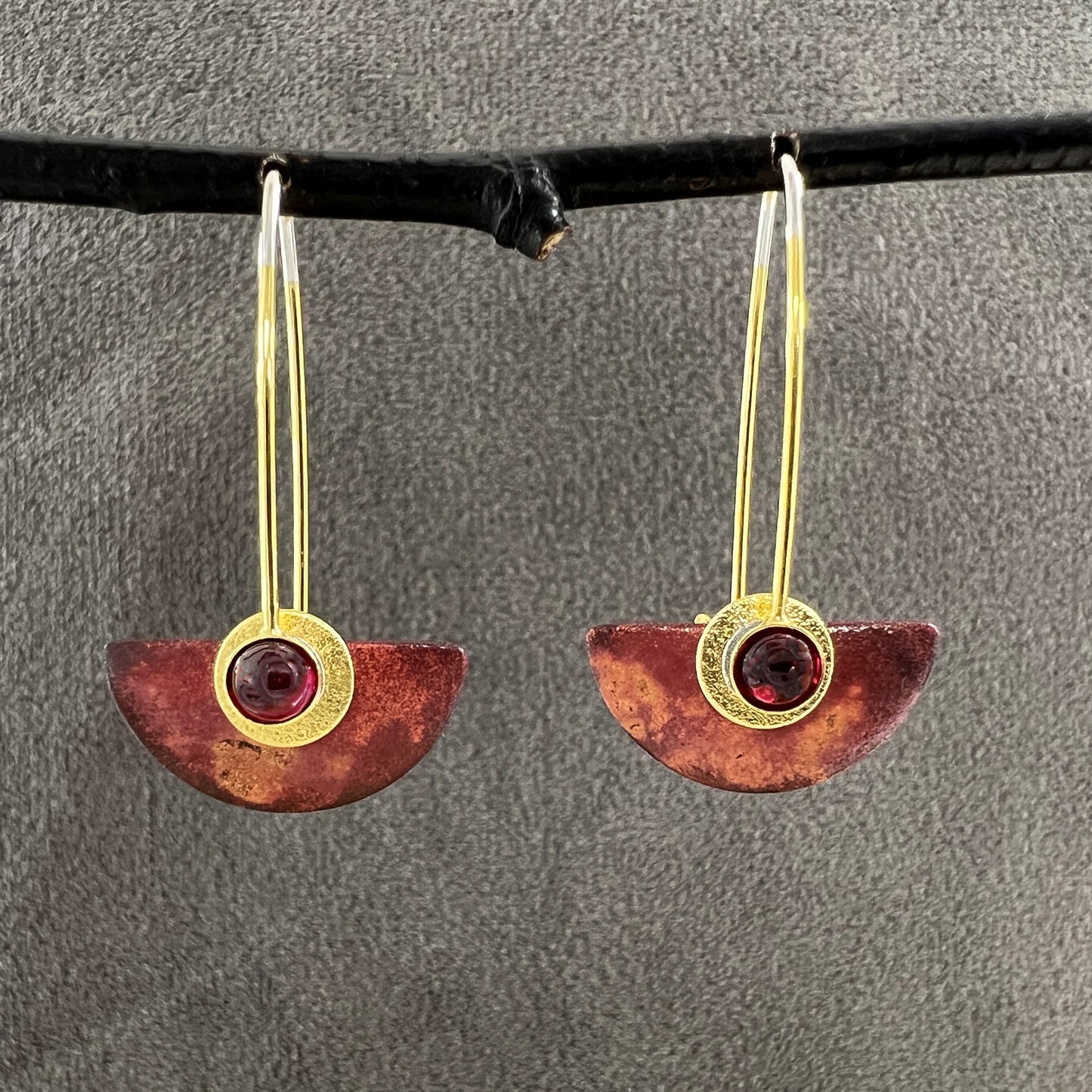 Tiny Half Round Earrings
