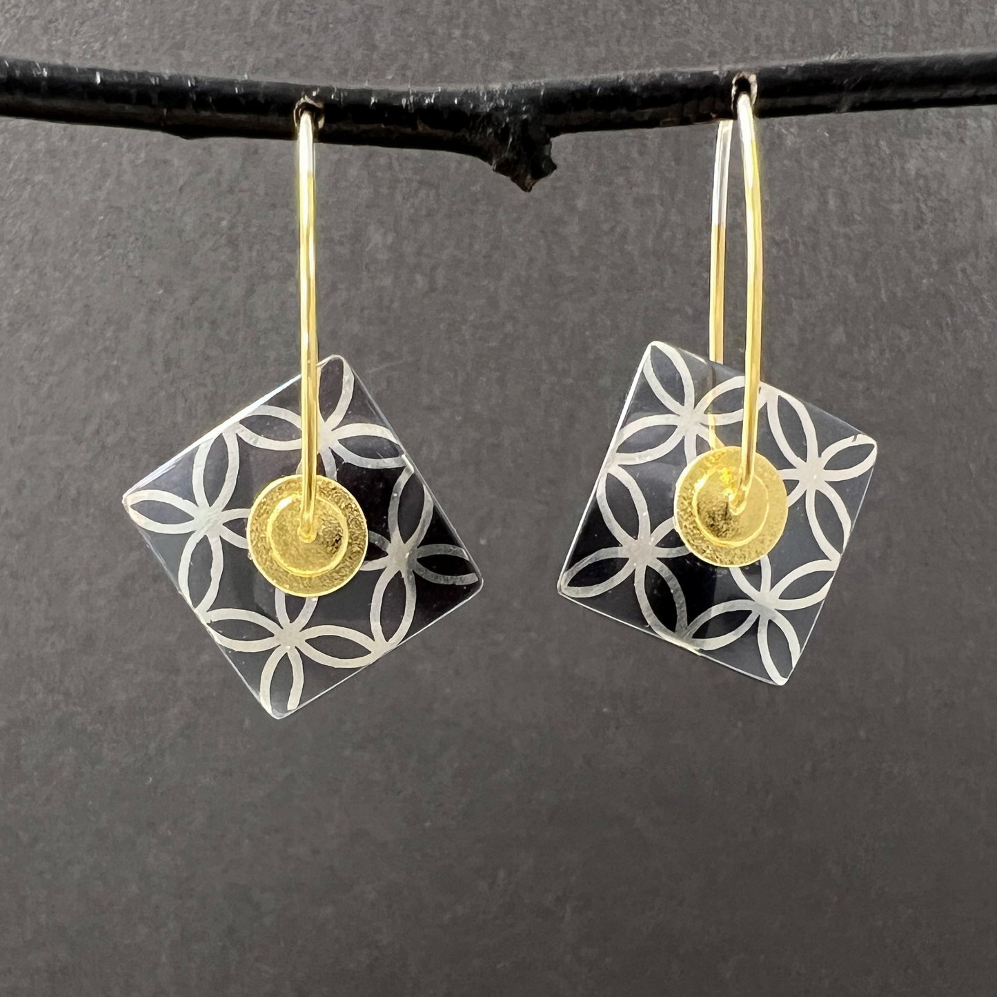 Small Oxidized Sterling Lace Squares Holiday 2024