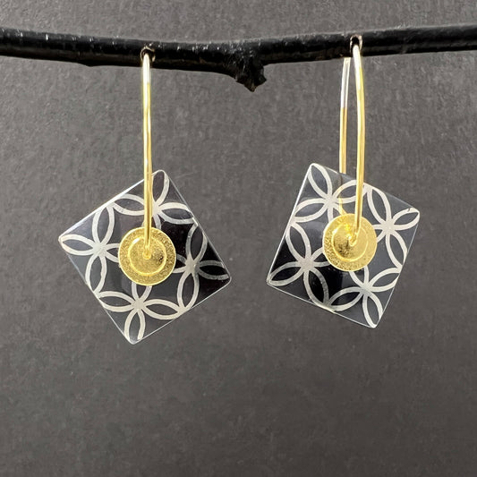Small Oxidized Sterling Lace Squares Holiday 2024