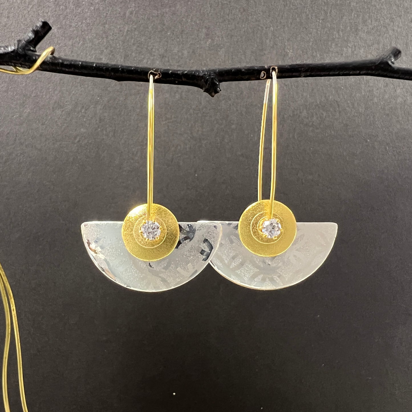 Large Half-Round Earrings--Silver and Vermeil 2025