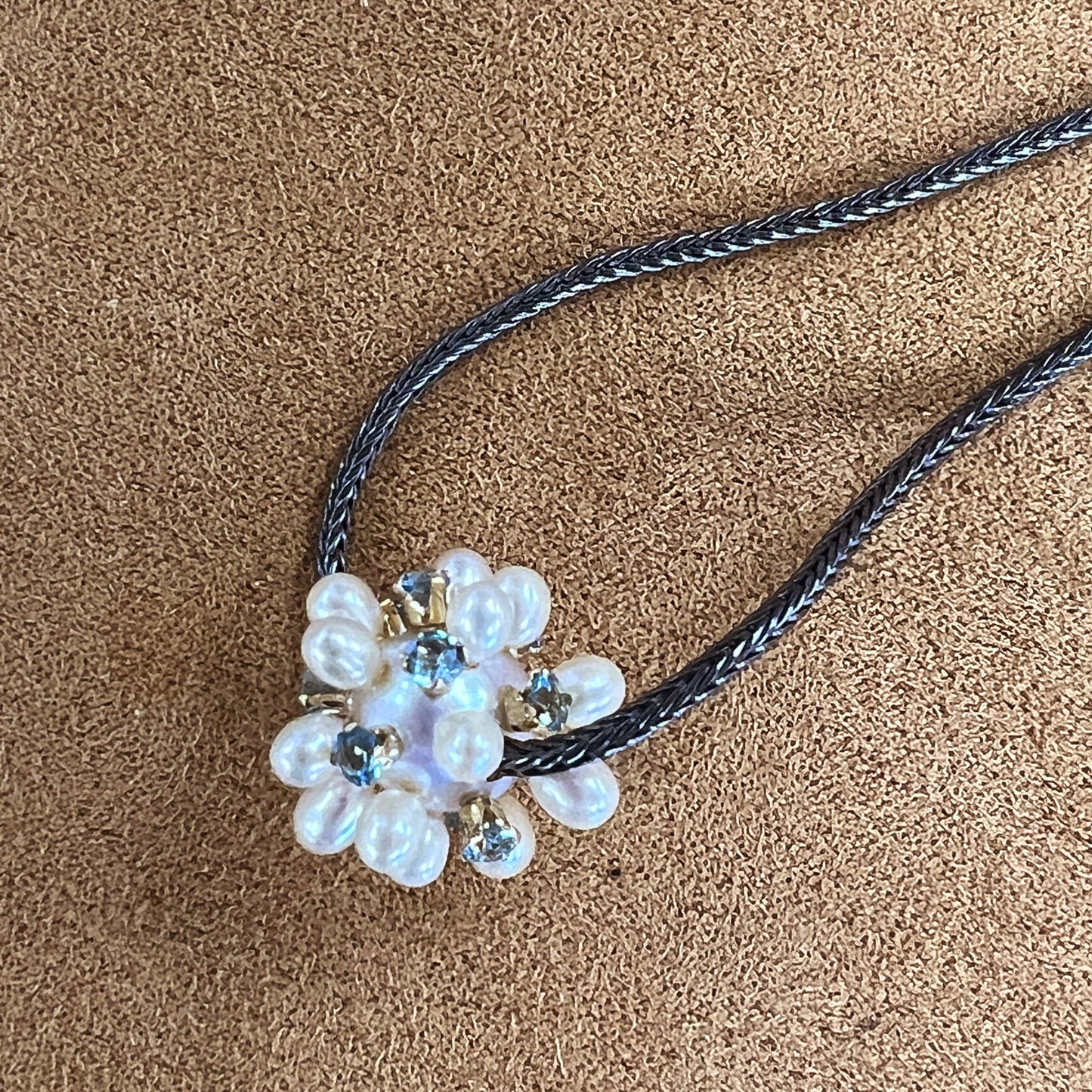 Swiss Blue Topaz Thistle necklace
