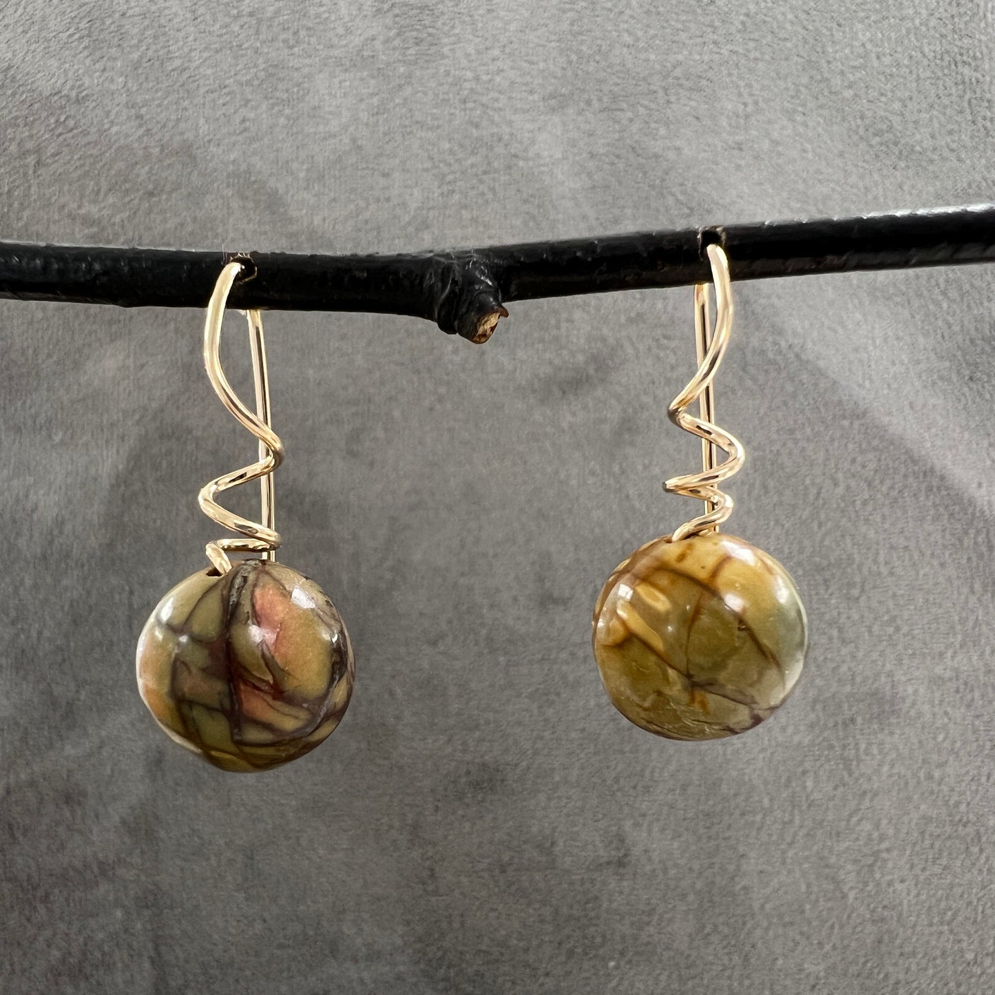 Stone Tendril Earrings