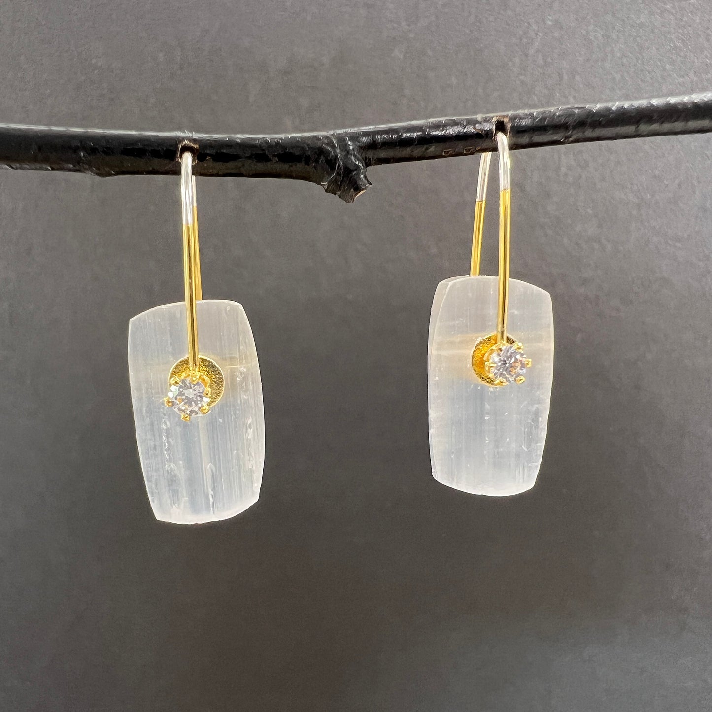 Selenite Crystal Earrings & Necklaces