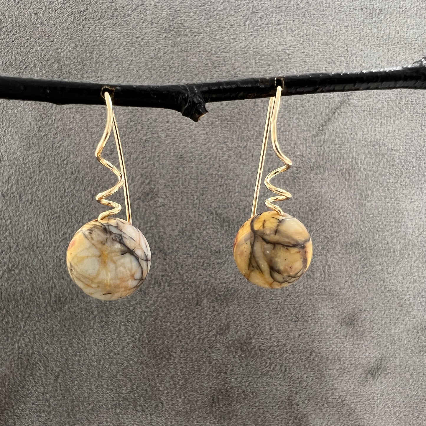 Stone Tendril Earrings