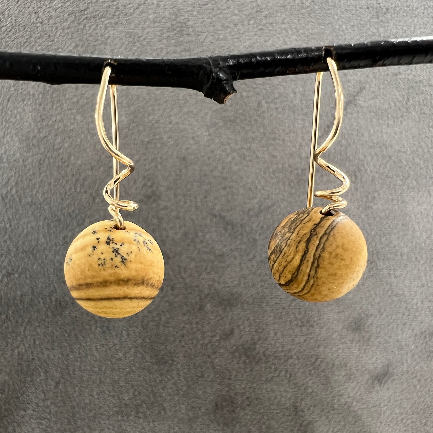 Stone Tendril Earrings