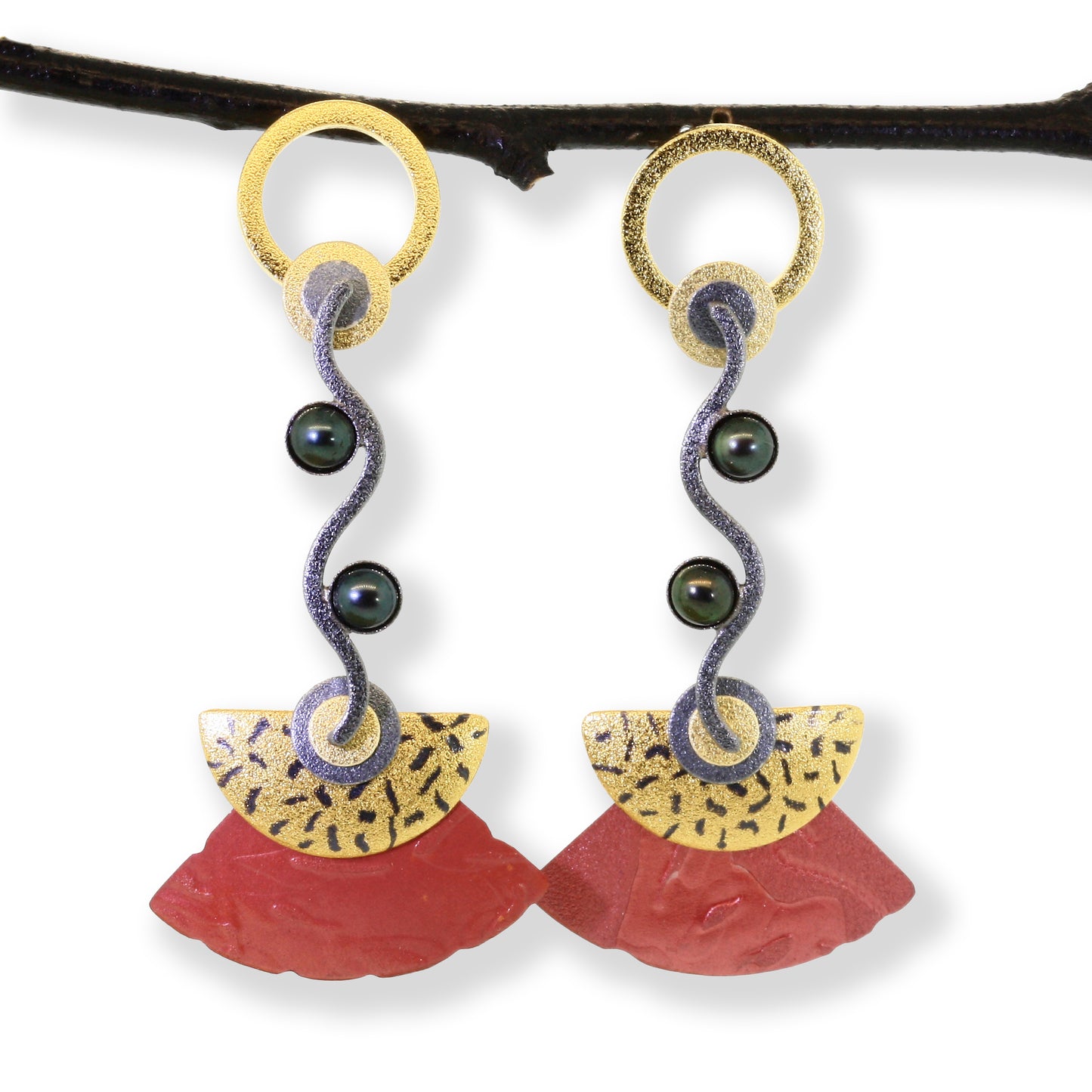 Layered Posted Wave Earrings