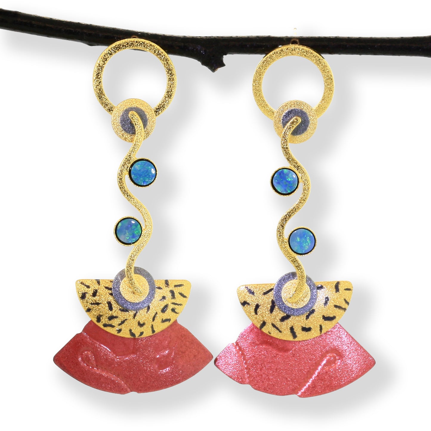 Layered Posted Wave Earrings