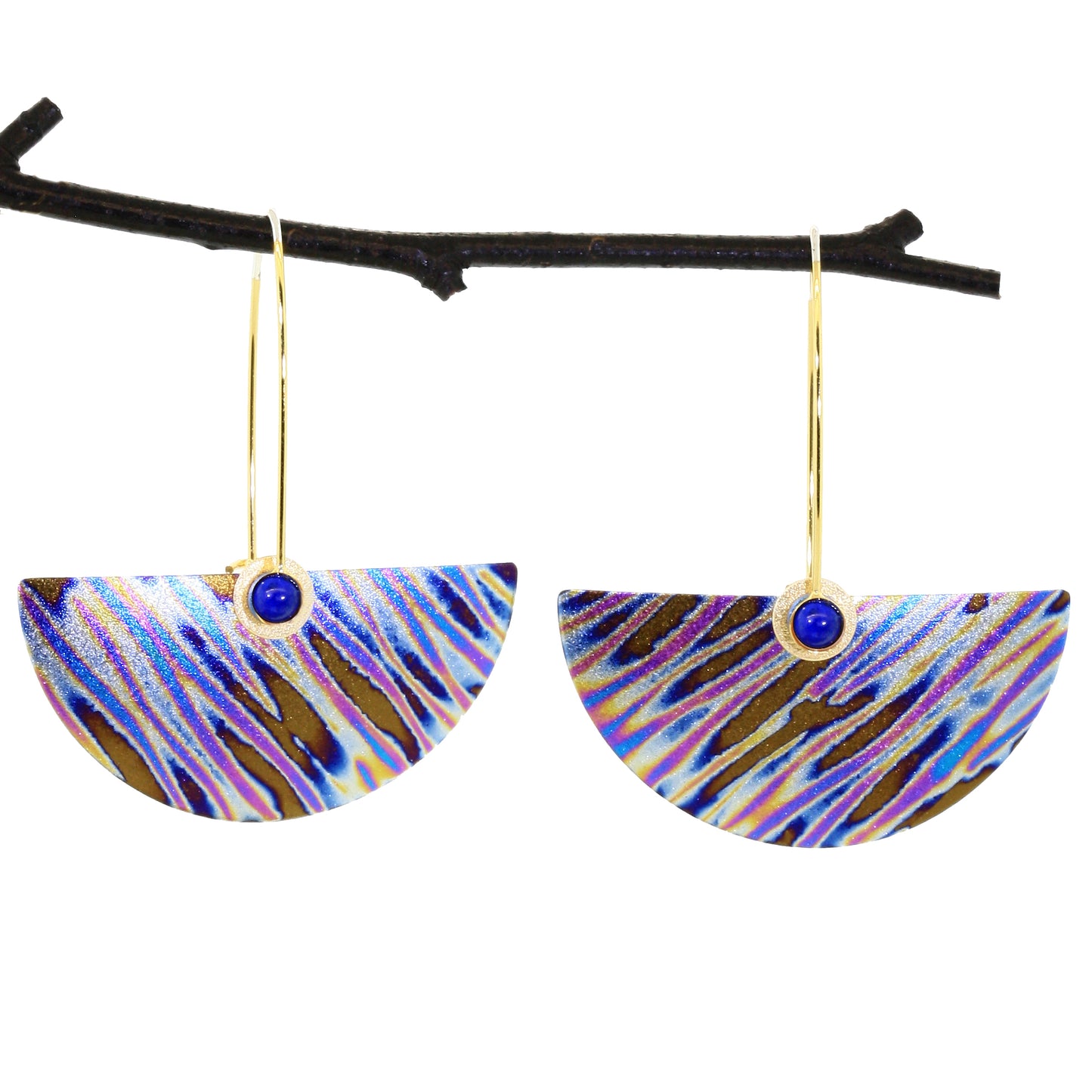 Extra-Large Niobium Half-Round Earrings 2025