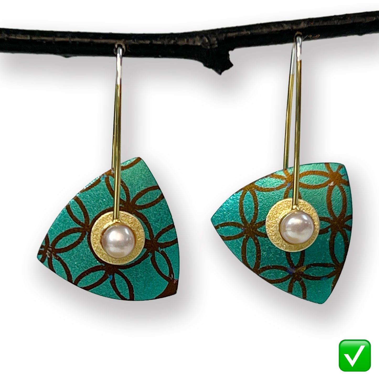 Small Lace Triangle Earrings