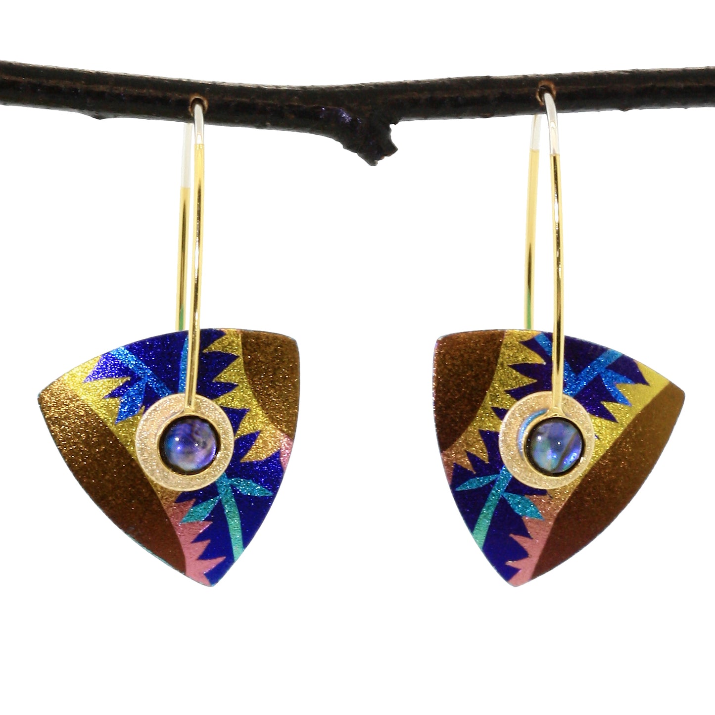 Small Triangle Kinetic Earrings