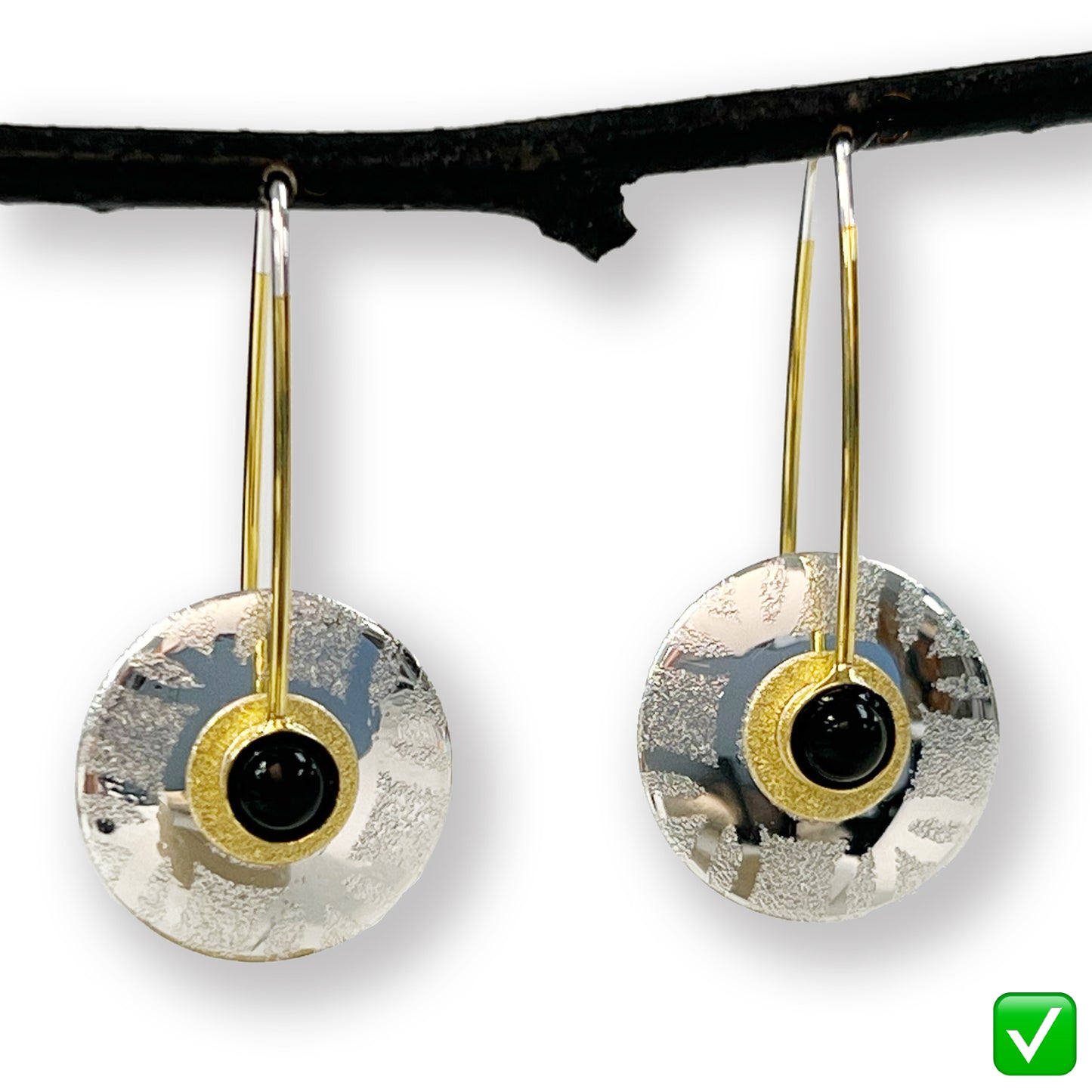Small Silver Lace Circle Earrings