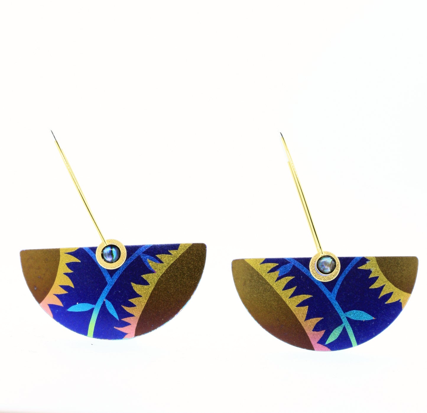 Extra-Large Niobium Half-Round Earrings 2025