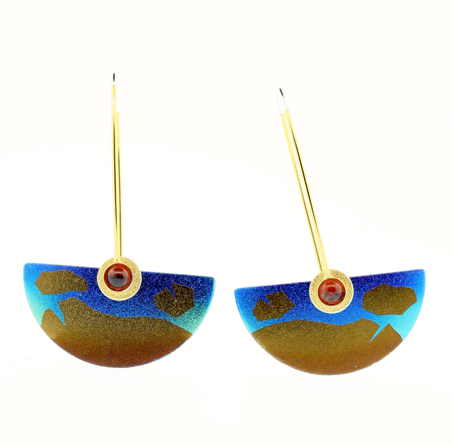 Large Niobium Half-Round Earrings