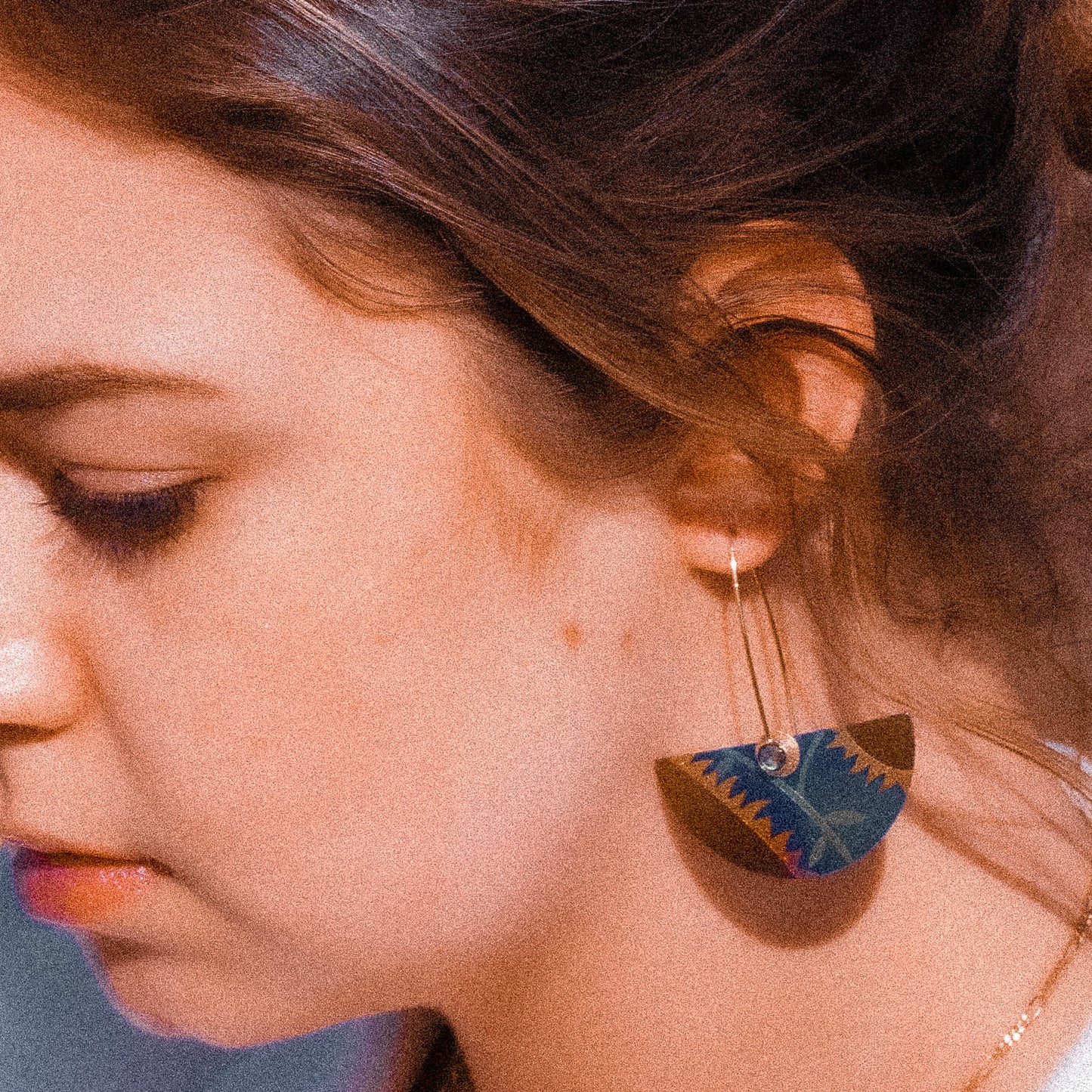 Extra-Large Niobium Half-Round Earrings 2025