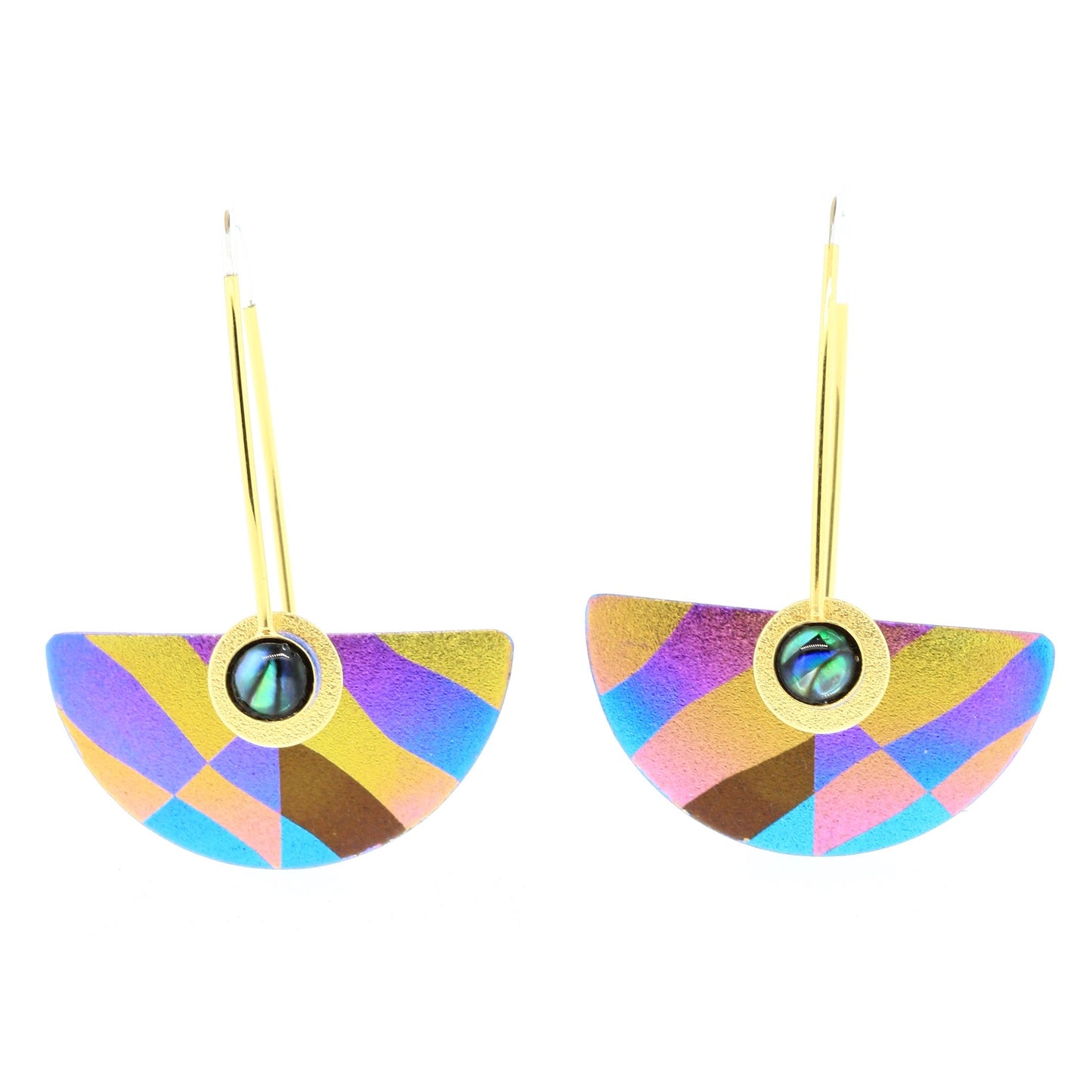 Large Niobium Half-Round Earrings