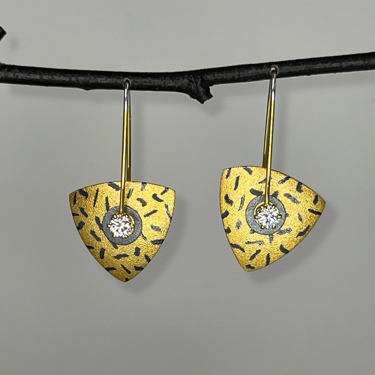 Small Triangle Kinetic Earrings