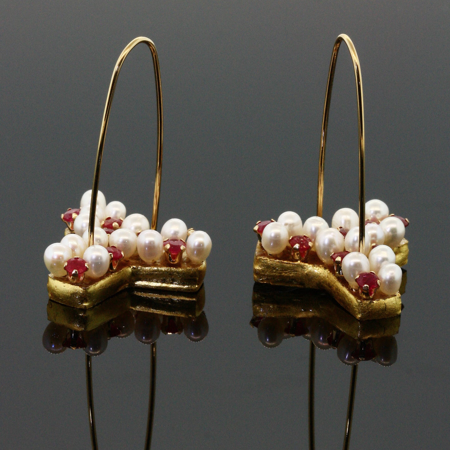 Mica and Pearl Thistle Earrings