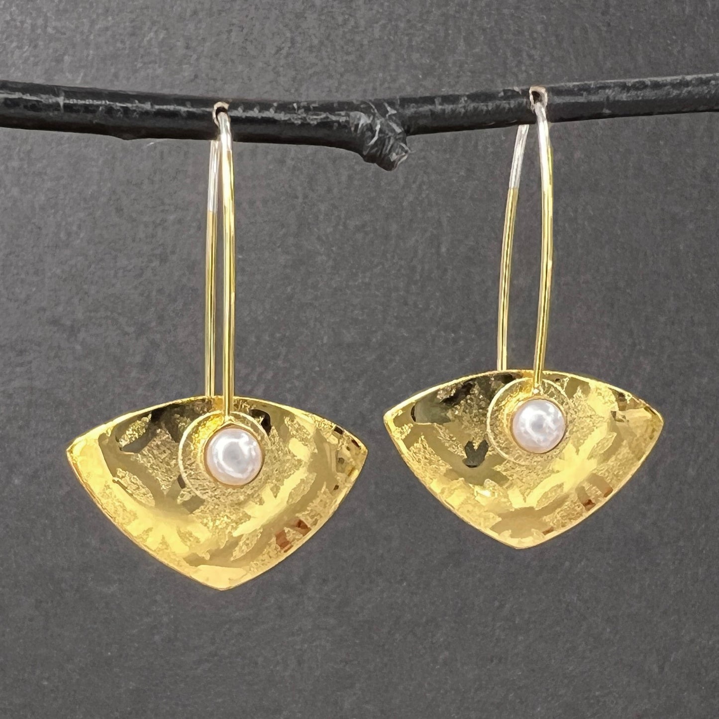 Gold Vermeil Manta Lace Earrings