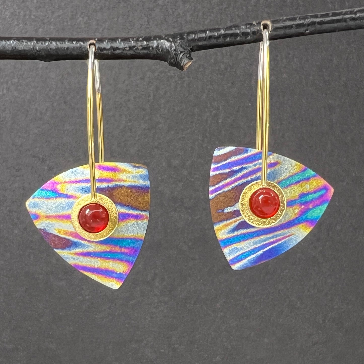 Small Triangle Kinetic Earrings