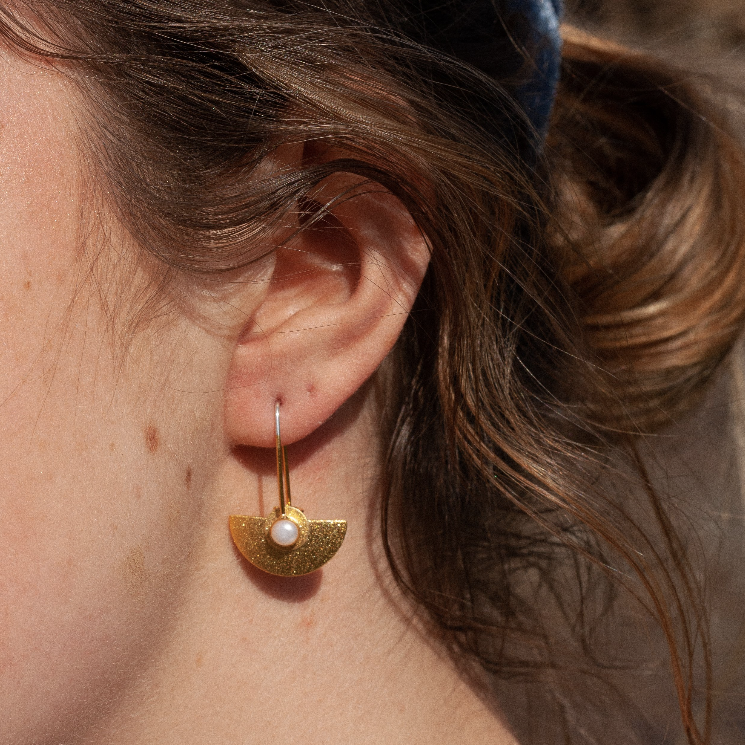 Tiny Half Round Earrings