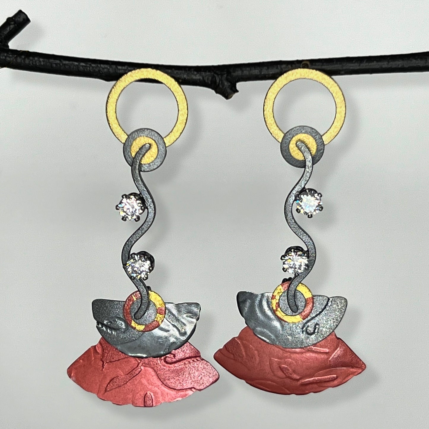 Layered Posted Wave Earrings