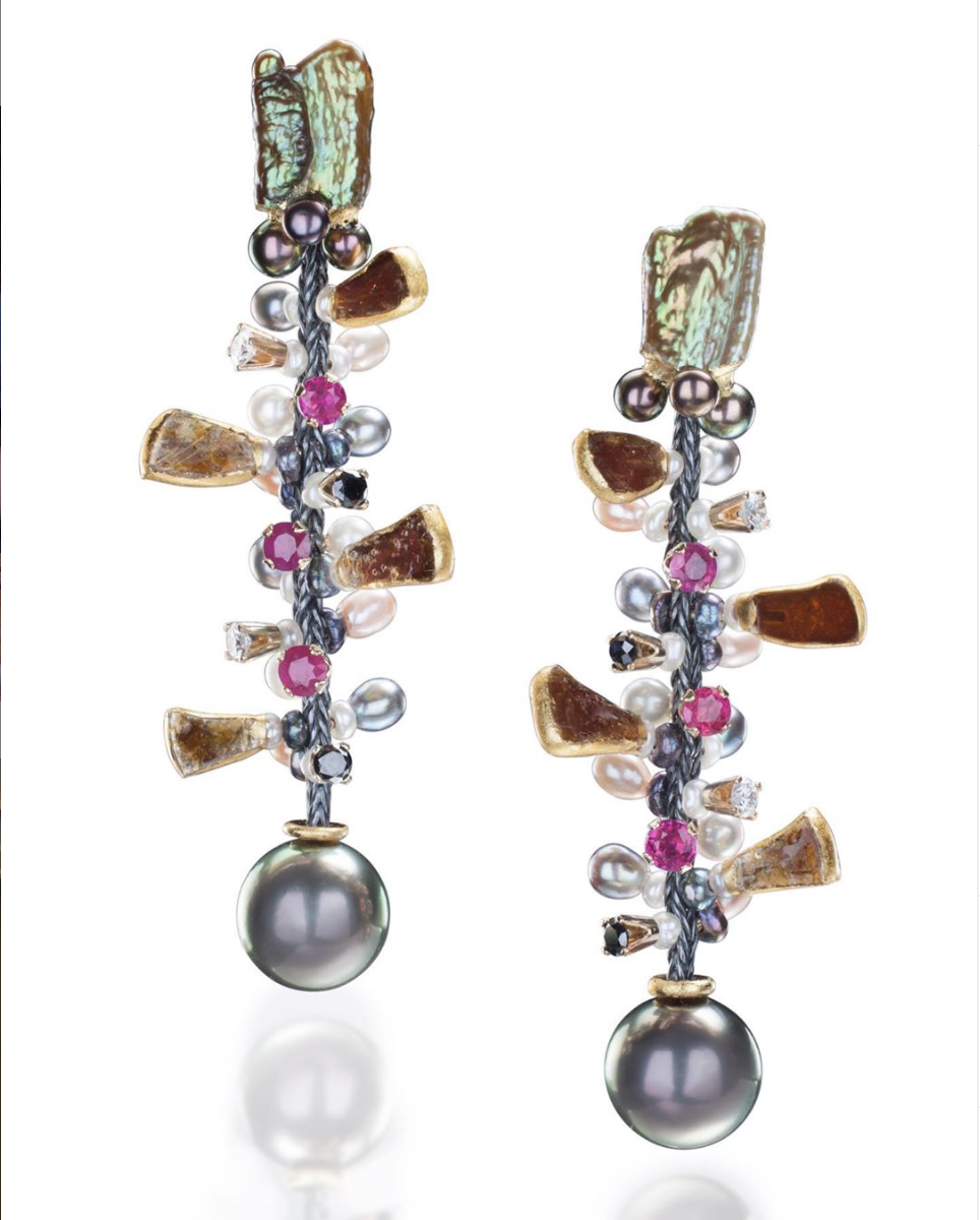 Tahitian Pearl Vine Earrings