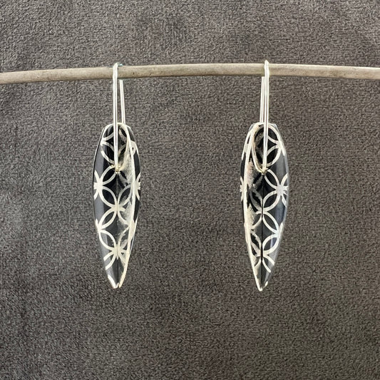 Double Sterling & Oxidized Sterling Lace Pods