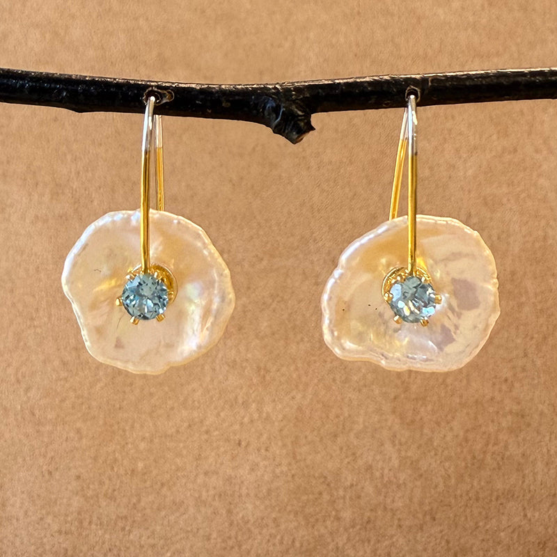 Keshi Pearl Earrings with Gemstones 2025 – Keith Lewis Studio