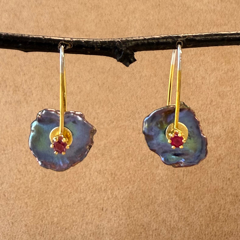 Keshi Pearl Earrings with Gemstones 2025