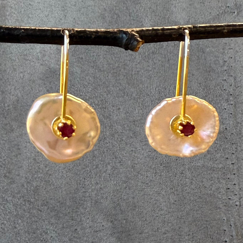 Keshi Pearl Earrings with Gemstones 2025