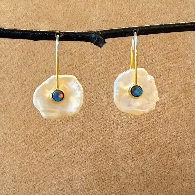 Keshi Pearl Earrings with Gemstones 2025