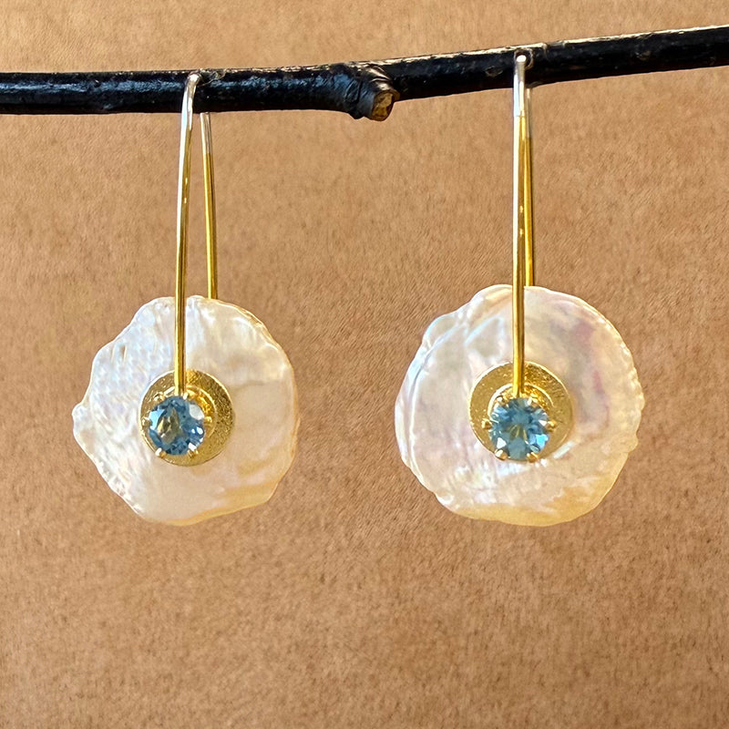 Keshi Pearl Earrings with Gemstones 2025