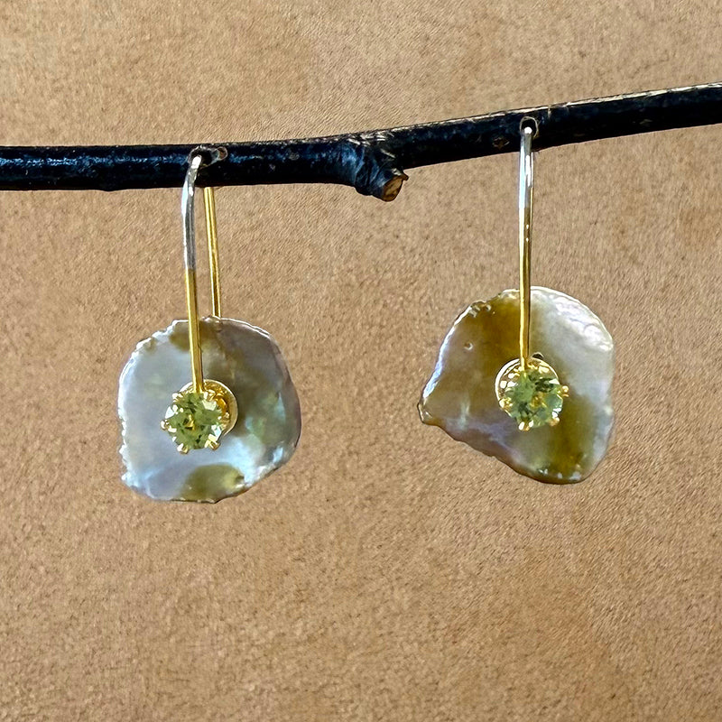 Keshi Pearl Earrings with Gemstones 2025