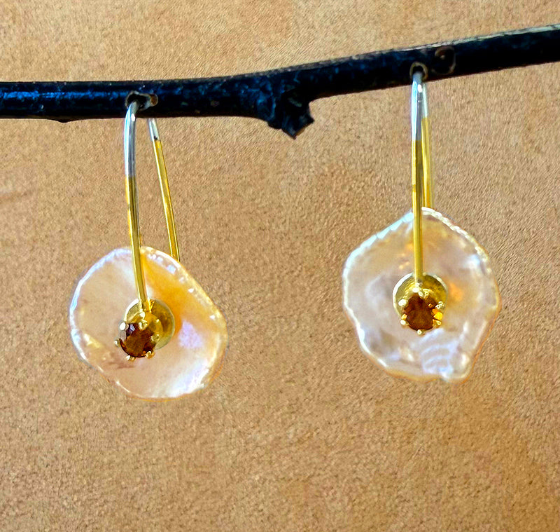 Keshi Pearl Earrings with Gemstones 2025