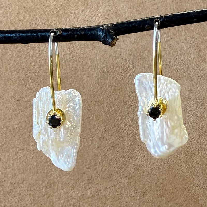 Keshi Pearl Earrings with Gemstones 2025