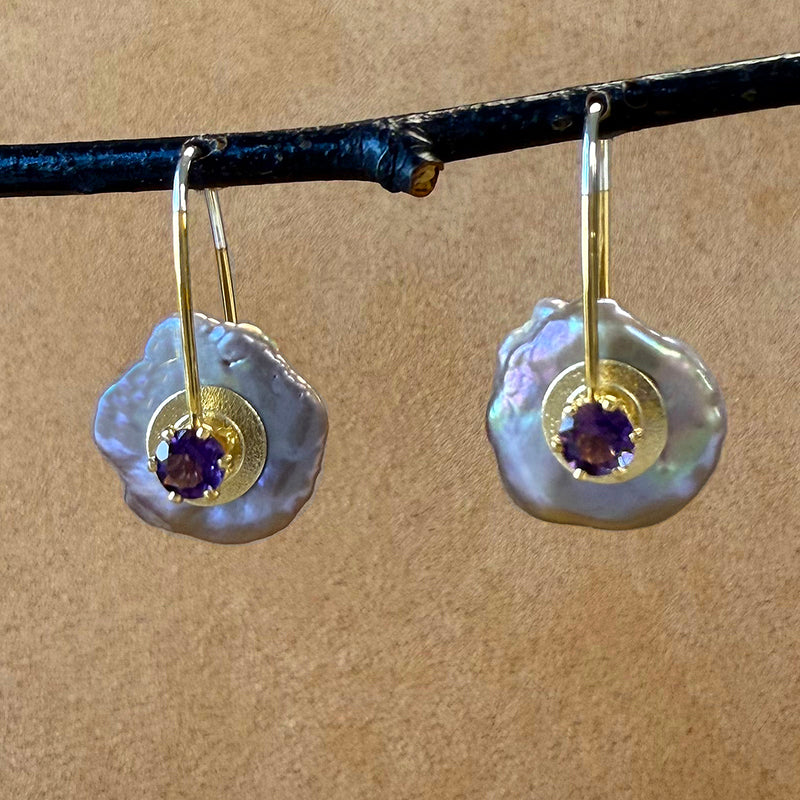 Keshi Pearl Earrings with Gemstones 2025