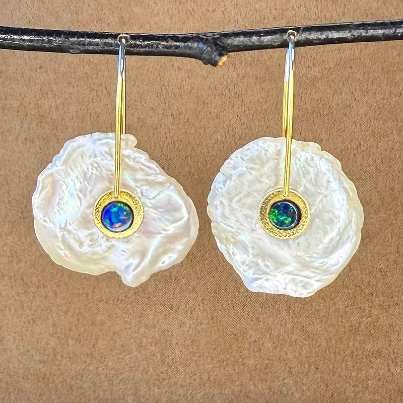 Keshi Pearl Earrings with Gemstones 2025