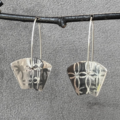 Large Batik Lace "Doubles" trapezoid earrings