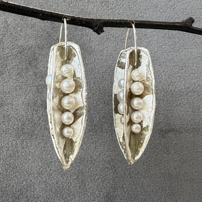 Large All-Silver White Pearl Mica Pods