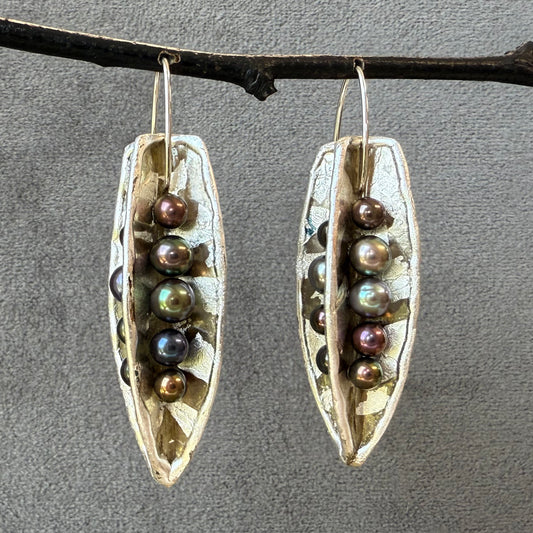 Large Silver MultiColor Pearl Mica Pods