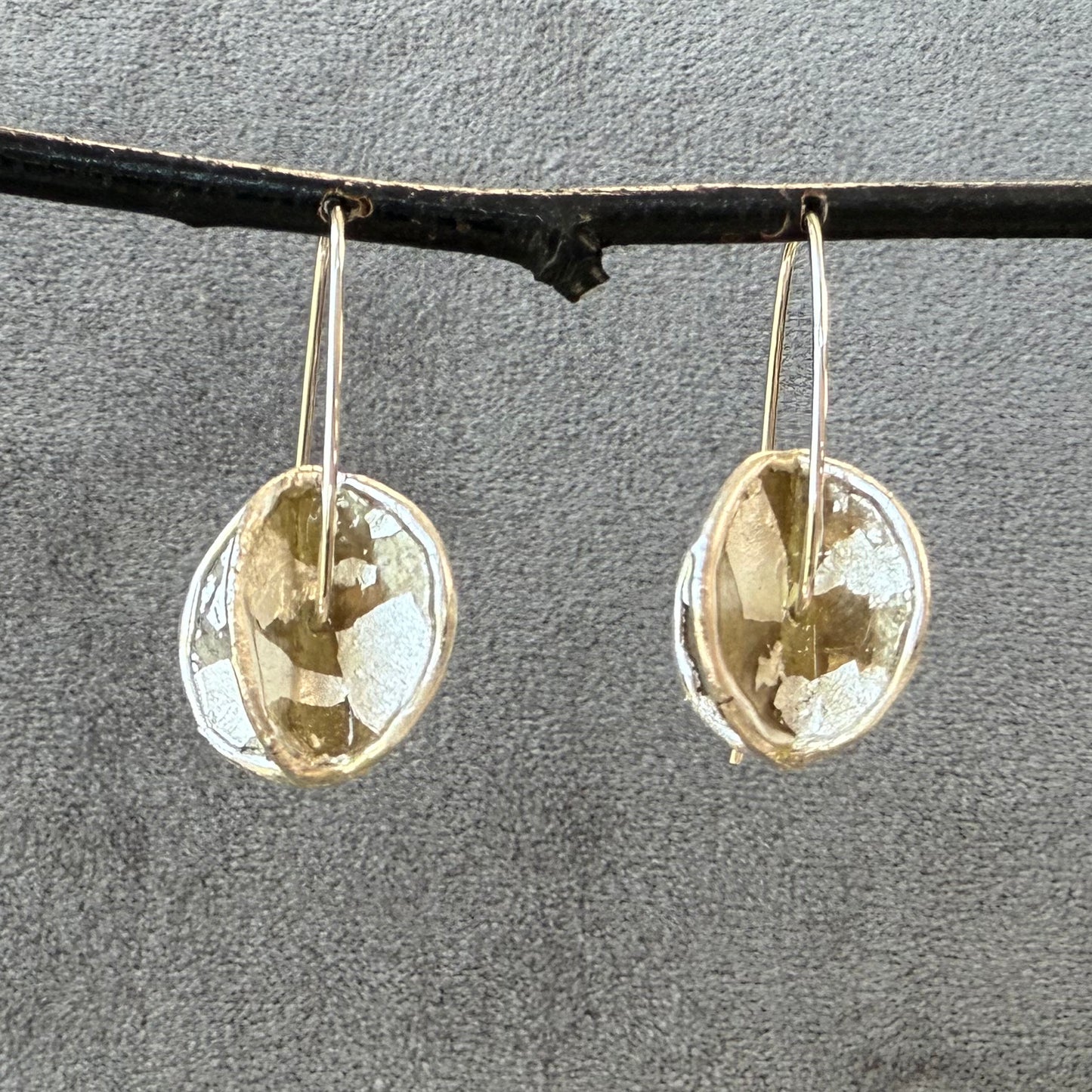 Small Mica Double Circles with Silver Leaf