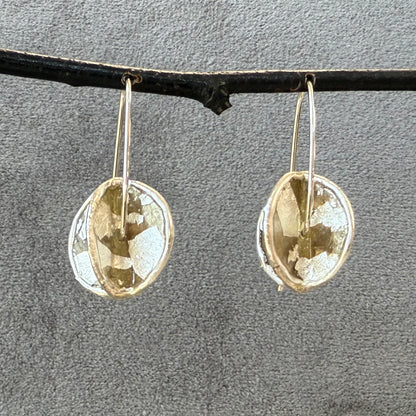 Small Mica Double Circles with Silver Leaf